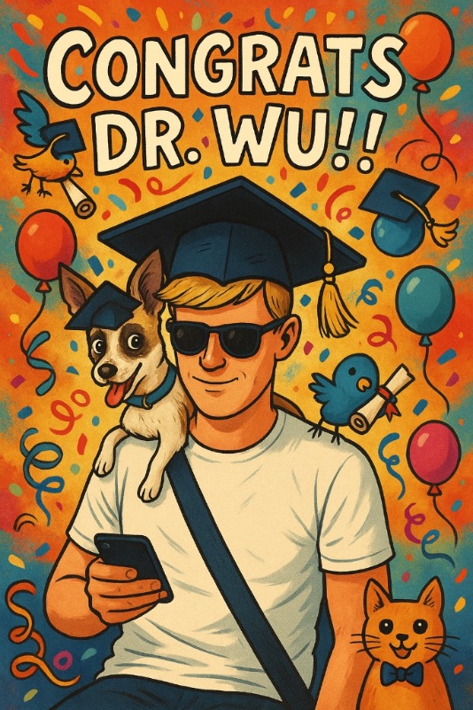 AI congratulations card - graduate portrait style